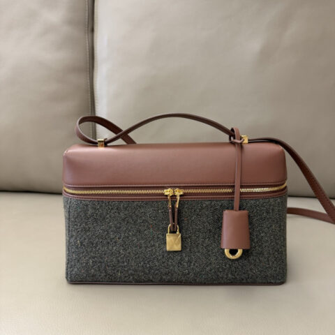 Loro Piana Extra Bag L27手袋 型号:FAF5277乡村鼠尾草色/焦糖/螺旋纹方扣