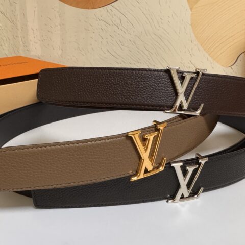 LV Heritagex双面腰带选取粒面皮革和纳帕皮革 35mm