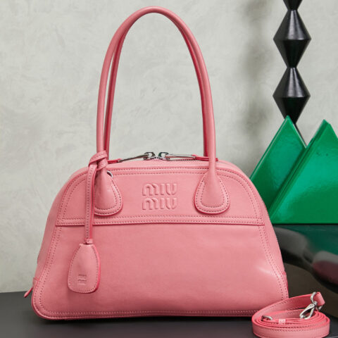MIUMIU 新品爆款Vivant保龄球包 5BB199海棠粉