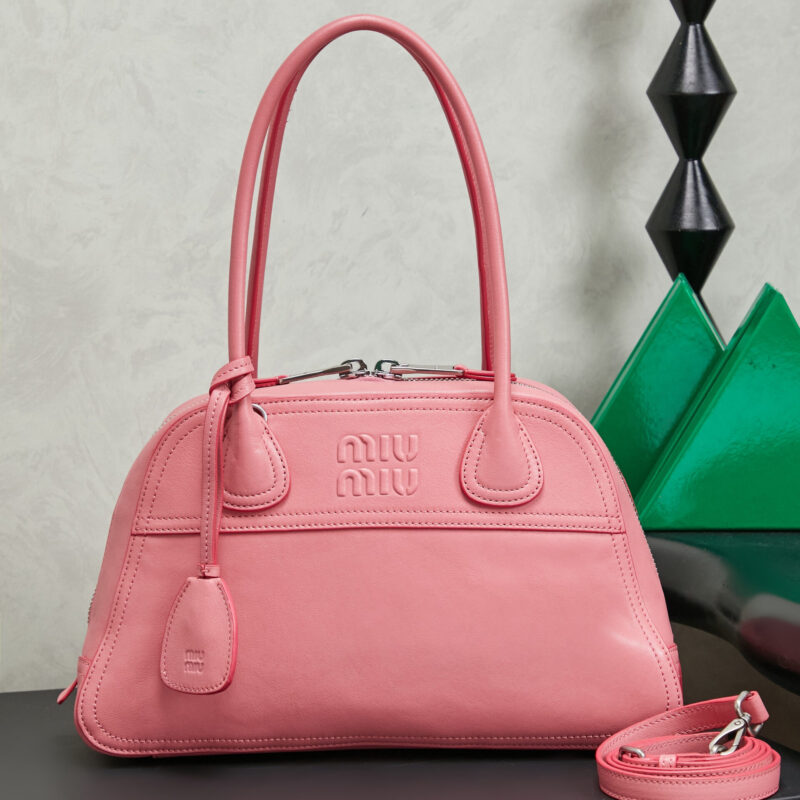 MIUMIU 新品爆款Vivant保龄球包 5BB199海棠粉