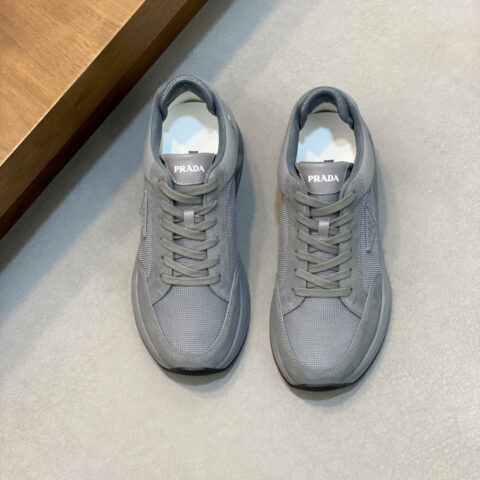PRADA 男士新款网面拼接运动鞋