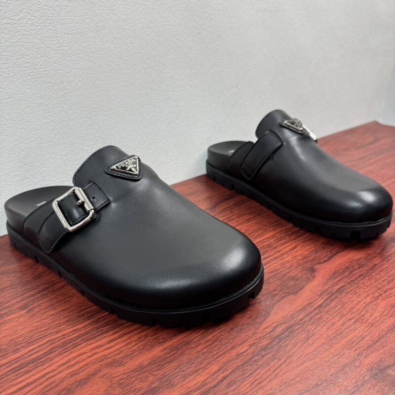 PRADA 男士皮革穆勒鞋 货号:2S3003 黑皮