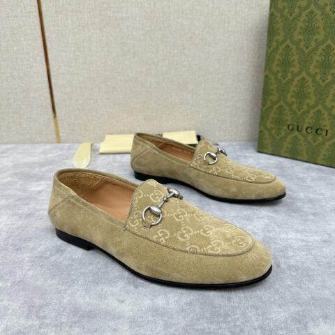 GUCCI Jordaan系列男士马衔扣改色乐福鞋皮鞋