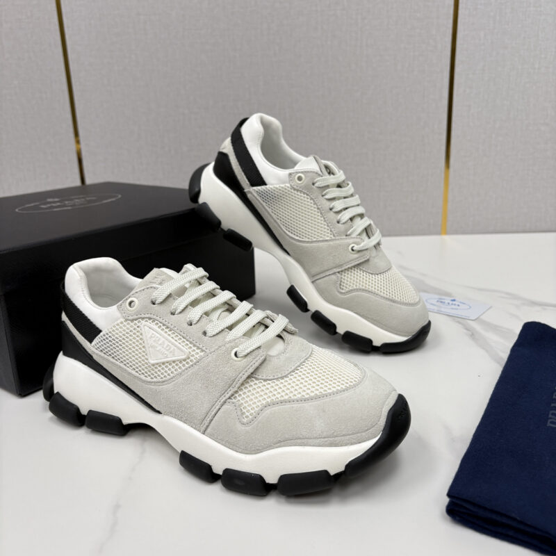 PRADA Collapse 网面与绒面皮革弹力运动鞋