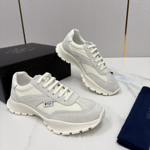 PRADA Collapse 网面与绒面皮革弹力运动鞋