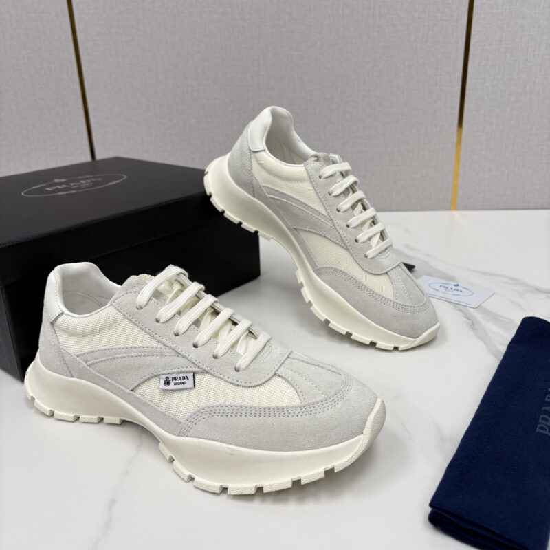 PRADA Collapse 网面与绒面皮革弹力运动鞋