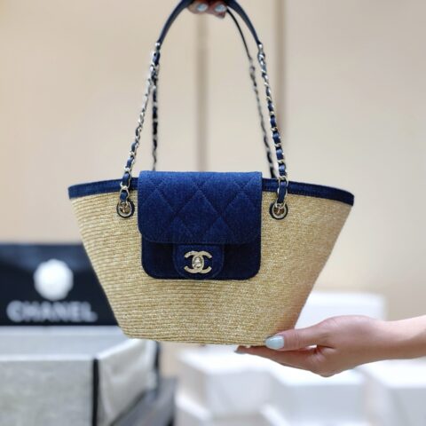CHANEL 26C 手工编织菜篮子沙滩包👜 AS5951