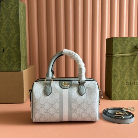 GUCCI Ophidia系列GG迷你手提包 型号：772053 灰蓝色