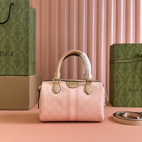 GUCCI Ophidia系列GG迷你手提包 型号：772053 灰粉色