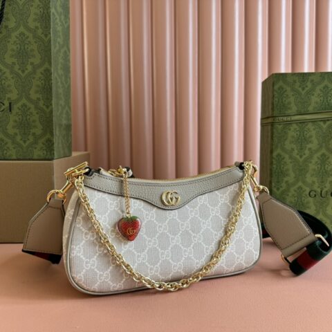 GUCCI Ophidia系列小号手袋 型号：735132燕麦pvc