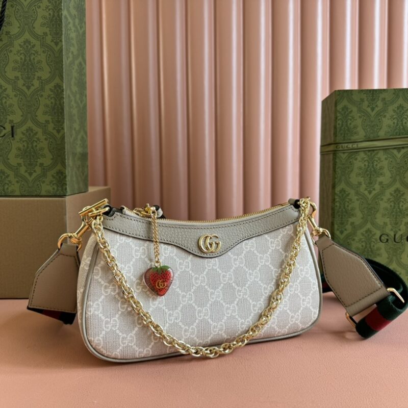 GUCCI Ophidia系列小号手袋 型号:735132燕麦pvc