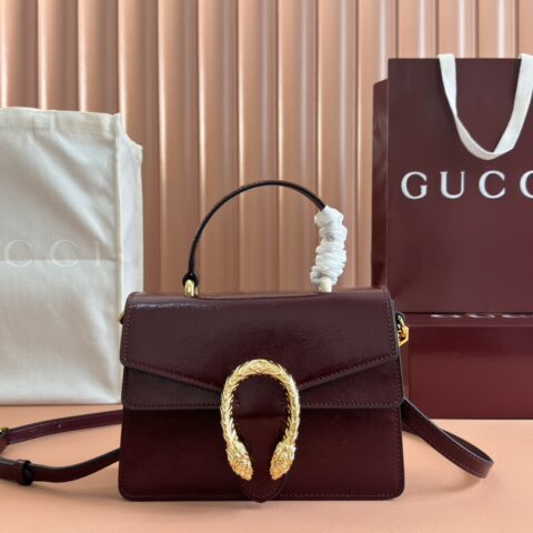 GUCCI Dionysus系列小号手提包 型号：799599酒红色/