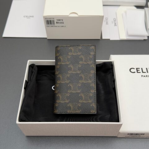 CELINE TRIOMPHE标志印花竖款卡包 编号:10K872 BZR.38SI 10872 黑色/老花