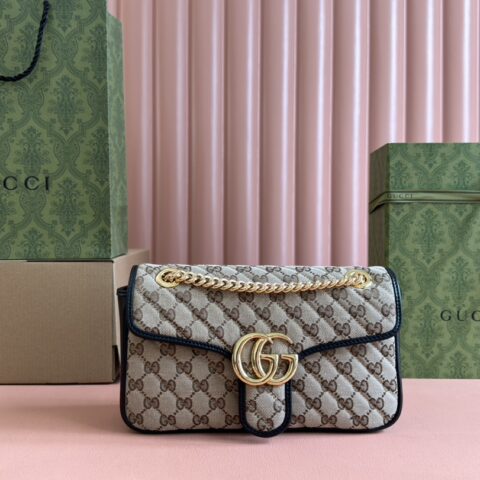 GUCCI GG Marmont系列 型号：443497啡布