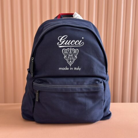 GUCCI 帆布背包 型号：821643 深蓝色帆布
