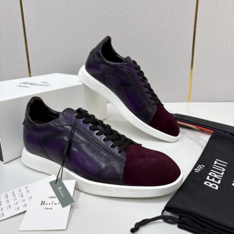 BERLUTI  Stellar 反毛拼接小牛皮胚休闲运动鞋