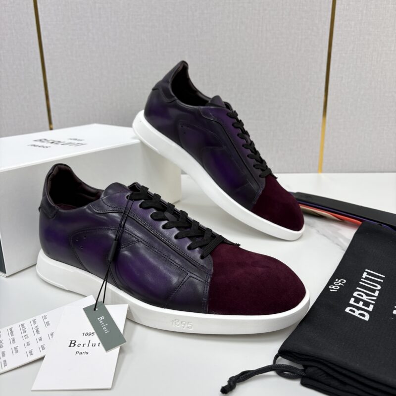 BERLUTI  Stellar 反毛拼接小牛皮胚休闲运动鞋