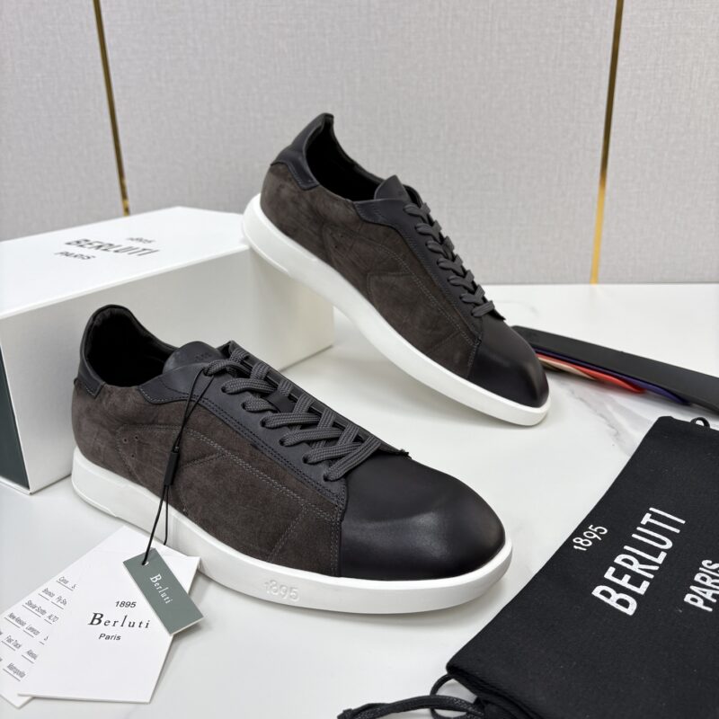BERLUTI Stellar 拼接鳄鱼纹休闲运动鞋
