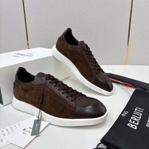 BERLUTI Stellar 拼接鳄鱼纹休闲运动鞋