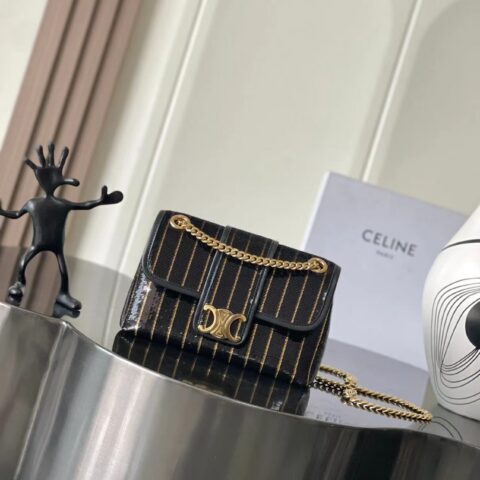CELINE MINI迷你VICTOIRE 款号：116593黑金色