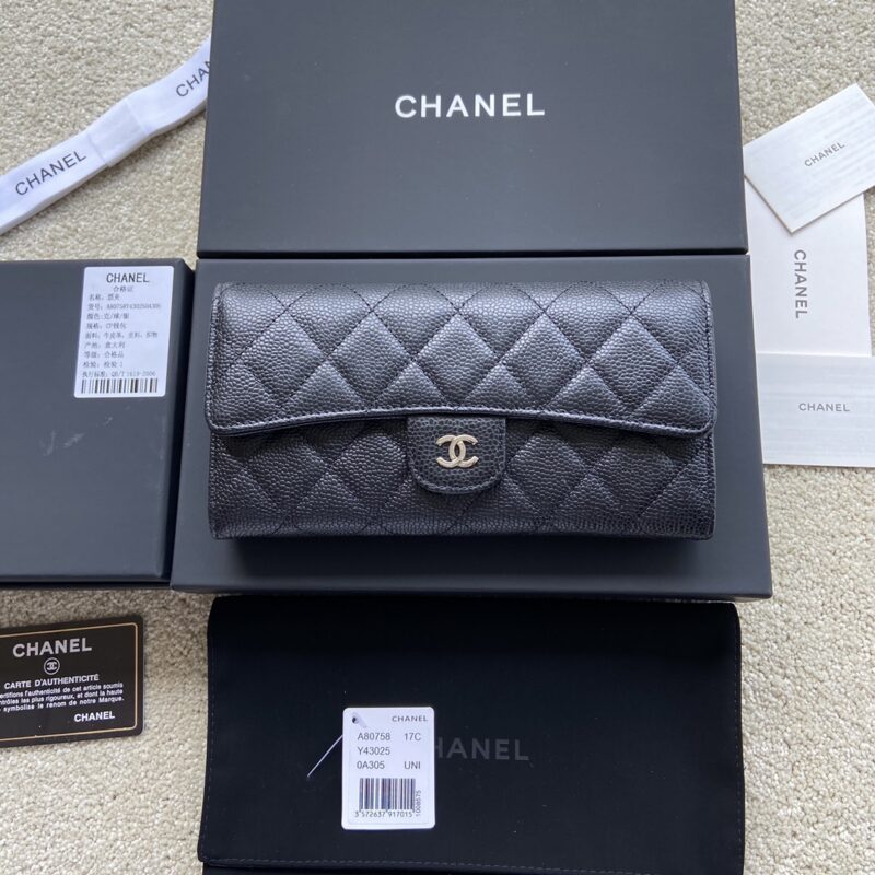 CHANEL 小香进口意大利颗粒小牛皮 货号:A80758 黑色球纹皮银色钢唛