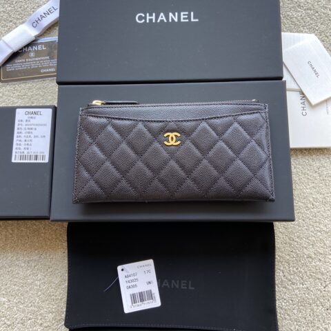 CHANEL 小香进口意大利颗粒牛皮 货号:A84107 黑色球纹金色钢唛