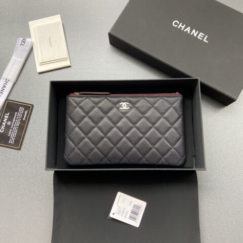 CHANEL 小香进口意大利颗粒小牛皮 货号:A1071 黑色细球纹皮银色钢唛