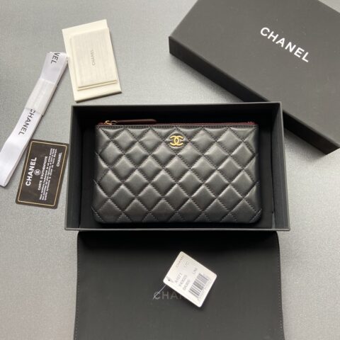 CHANEL 小香进口意大利羊皮 货号:A1071黑色羊皮金色钢唛