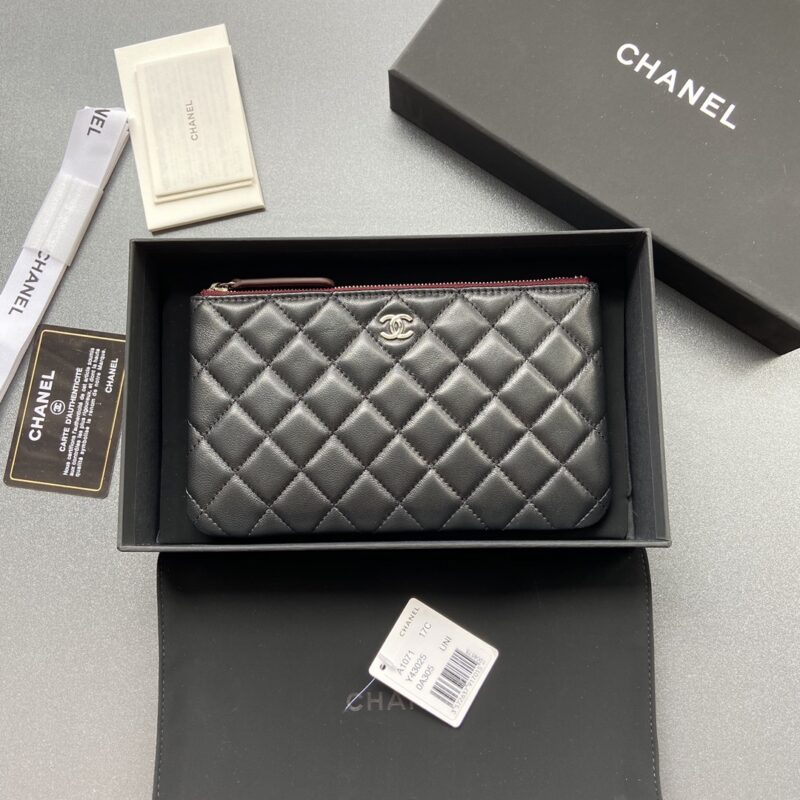 CHANEL 小香进口意大利羊皮 货号:A1071 黑色羊皮银色钢唛