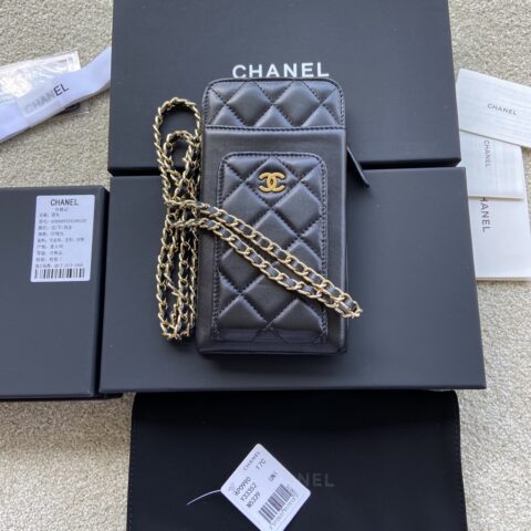 CHANEL 小香进口意大利羊皮 货号:AP0990 黑色羊皮金色钢唛