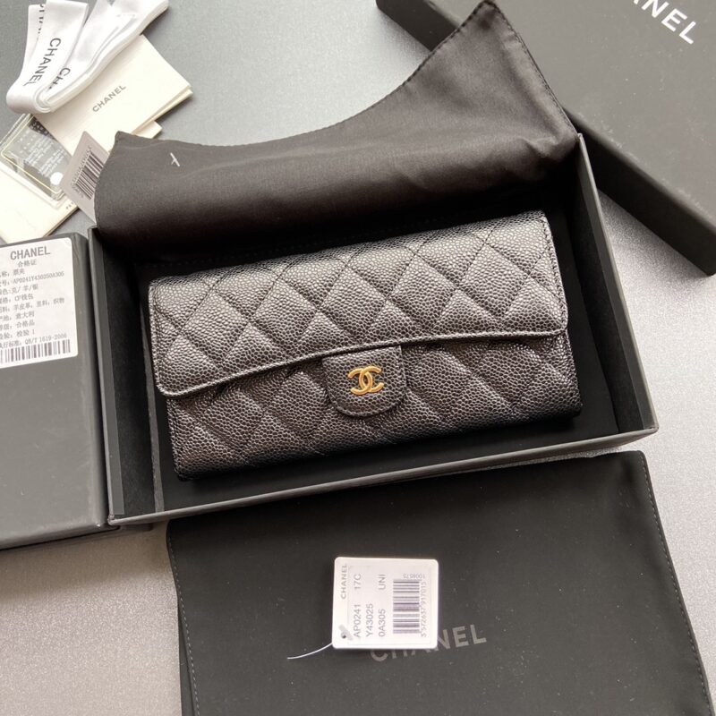 CHANEL 小香进口意大利颗粒牛皮 货号:A0241 黑色球纹金色钢唛