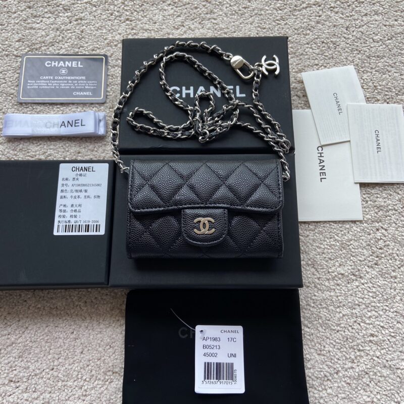 CHANEL 小香进口意大利羊皮 货号:A81081黑色细球纹银色钢唛五金
