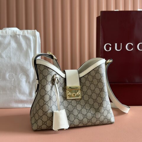 GUCCI Padlock系列 型号：839021啡白pvc