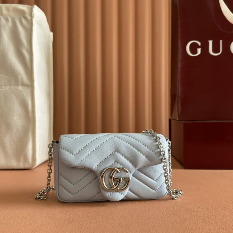 GUCCI GG Marmont系列 型号：841290兰色全皮