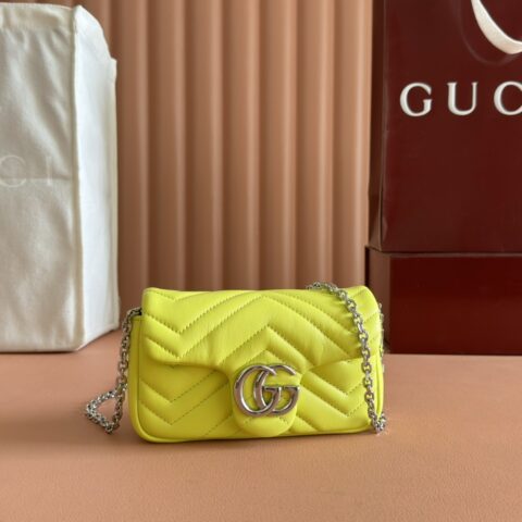 GUCCI GG Marmont系列 型号：841290黄色全皮