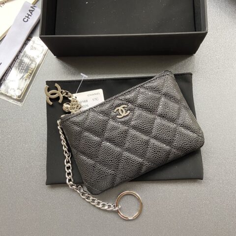 CHANEL 小香进口意大利颗粒牛皮 货号:A50168黑色球纹银扣