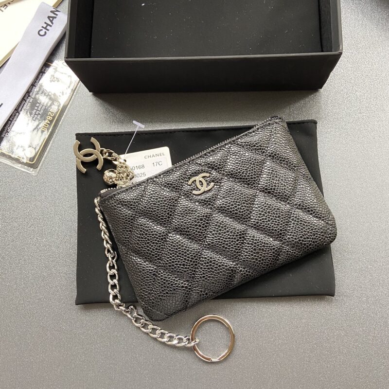 CHANEL 小香进口意大利颗粒牛皮 货号:A50168黑色球纹银扣