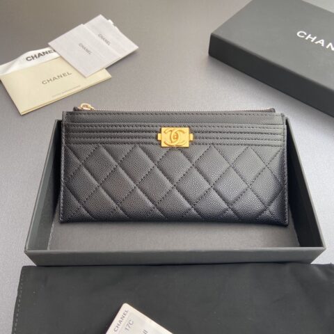 CHANEL 小香进口意大利颗粒牛皮 货号:A81254黑色細球纹金色钢唛