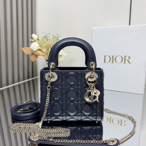 DIOR 经典戴妃Lady三格宝蓝色小羊皮 型号0505