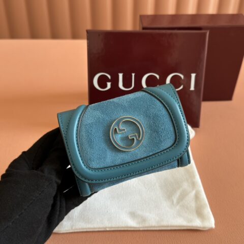 GUCCI Original GG帆布 型号：818811蓝磨砂皮