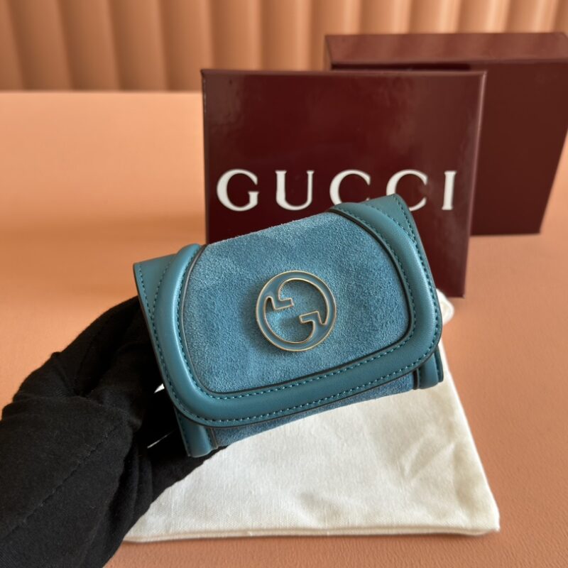 GUCCI Original GG帆布 型号:818811蓝磨砂皮