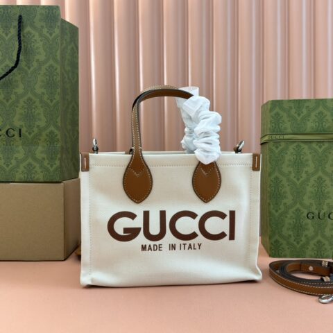 GUCCI 米色帆布托特包 款号772144