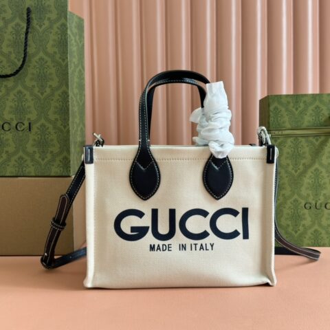 GUCCI 米色帆布托特包 款号772144