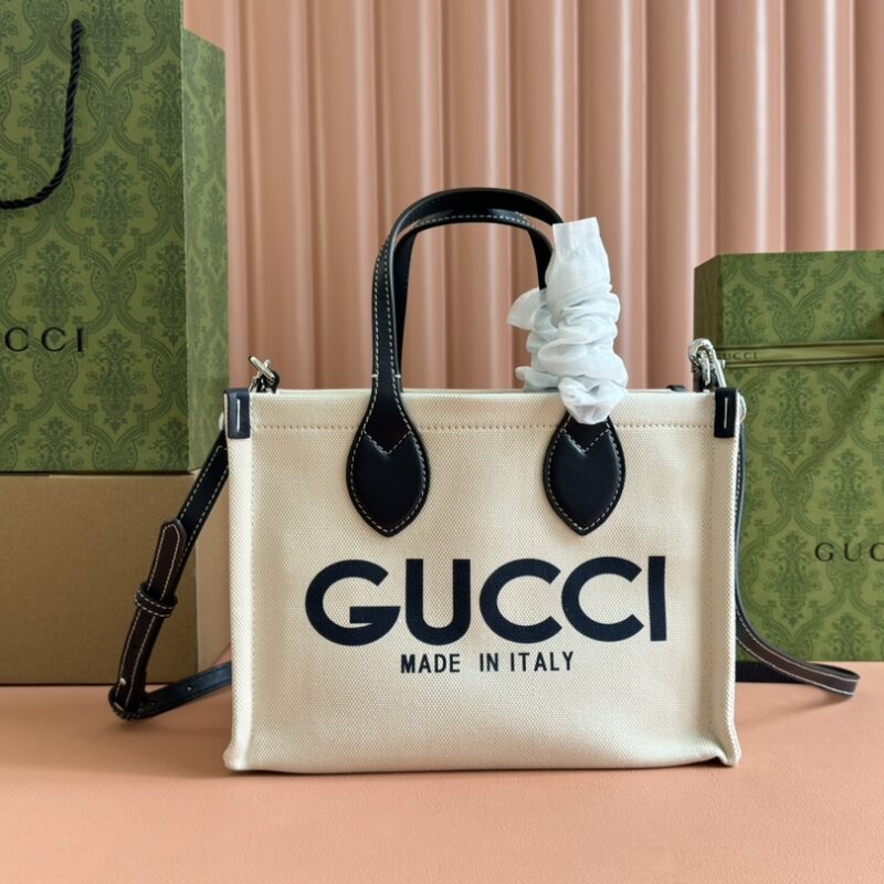 GUCCI 米色帆布托特包 款号772144