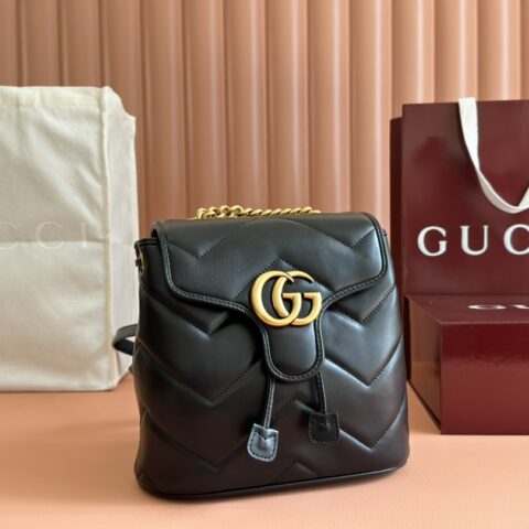 GUCCI GG Marmont系列迷你背包 型号：777253黑色