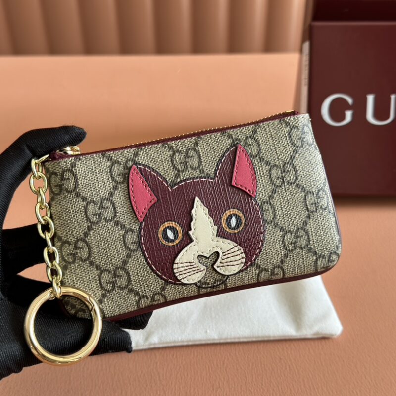GUCCI 饰熊猫细节GG迷你钱包 型号:818768