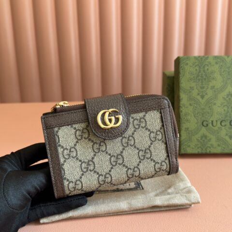 GUCCI Ophidia系列短款卡包/钱夹 型号：725662啡色