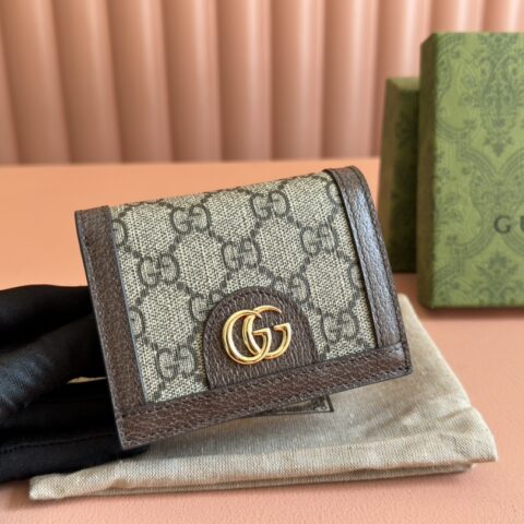 GUCCI Ophidia系列短款卡包/钱夹 型号：772308啡色