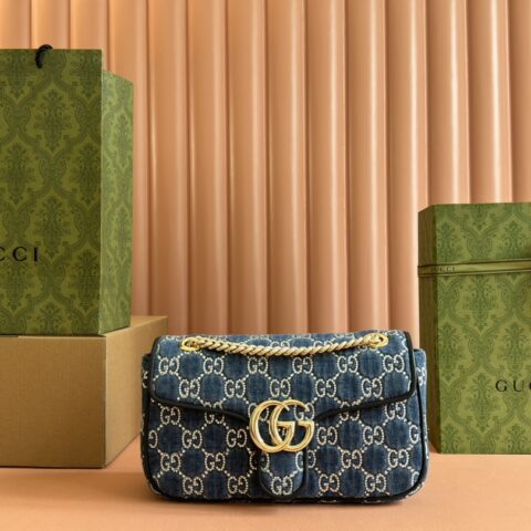GUCCI GG Marmont系列牛仔小号肩背包443497