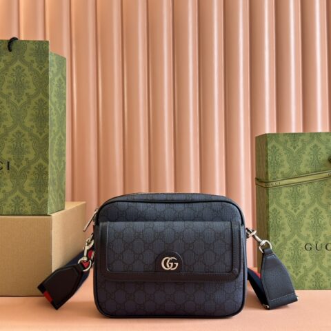 GUCCI Ophidia系列小号GG斜挎包 型号：802170黑色